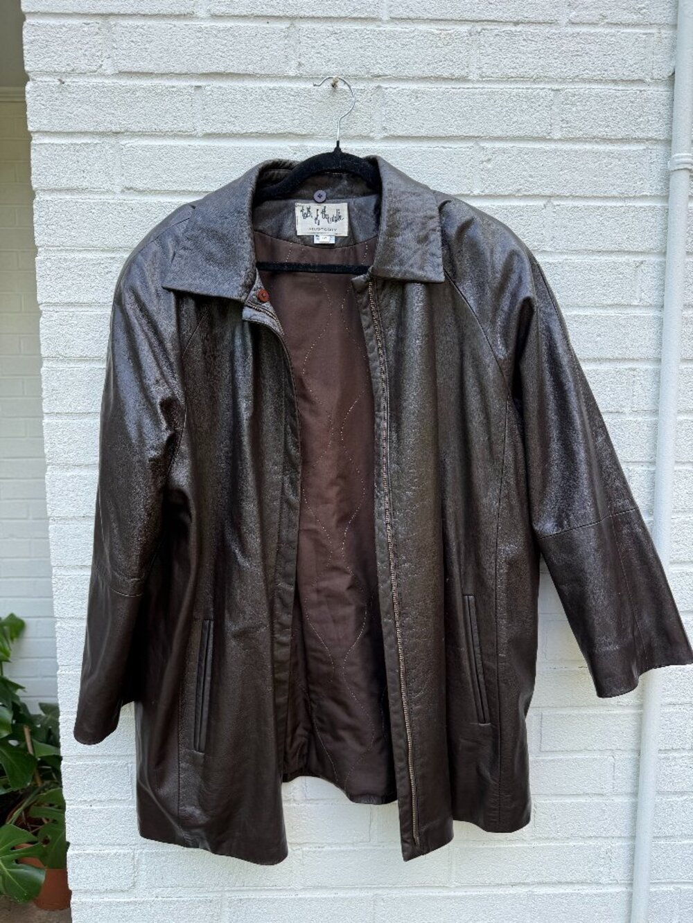 Brown leather jacket
